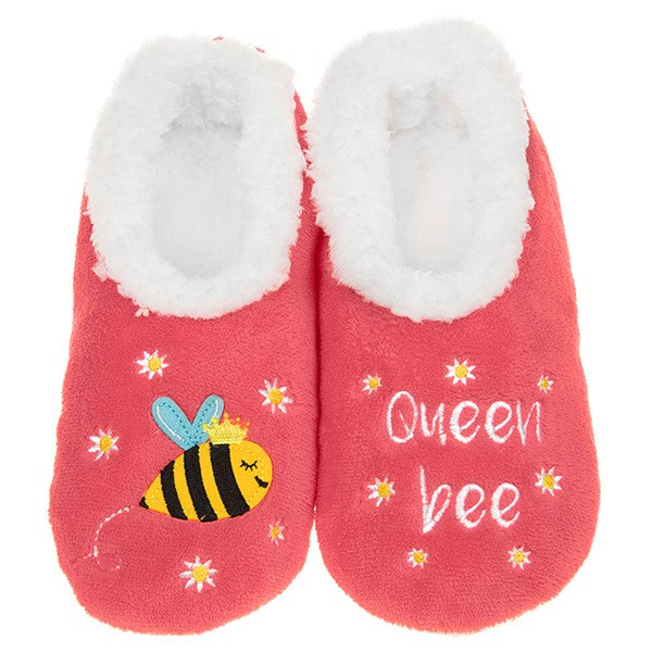Snoozies Pairables Super Soft Sherpa Womens House Slippers - Queen Bee