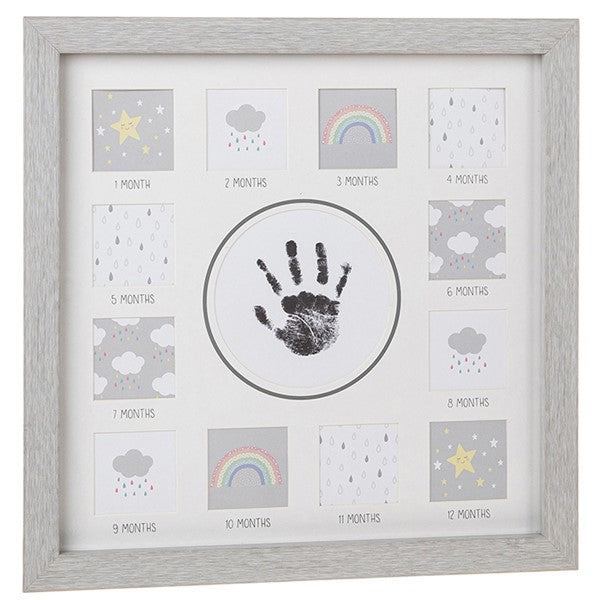 Grey Baby's First Year Hand Print Frame