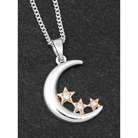 Equilibrium  Polished Two Tone Pretty Moon & Stars Necklace