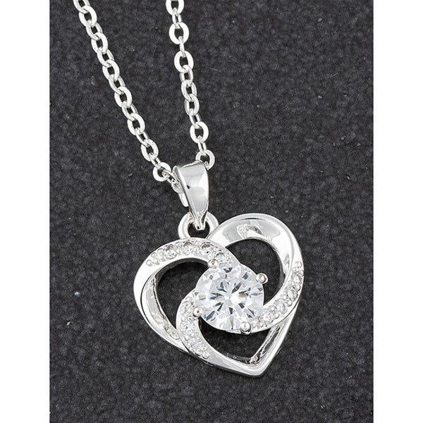 Equilibrium Swirly Heart Silver Plated Necklace