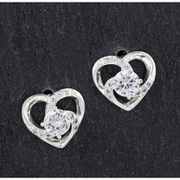 Equilibrium Swirly Heart Silver Plated Earrings