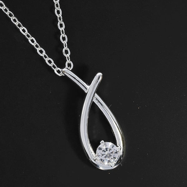 Equilibrium Kiss Collection Contempary Kiss Silver Plated Necklace