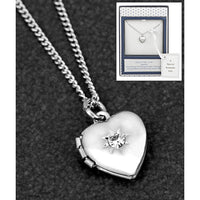 Equilibrium Silver Plated Heart Locket Necklace