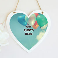 Personalised Hanging Photo Plaque -Heart