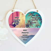 Personalised Hanging Photo Plaque -Heart
