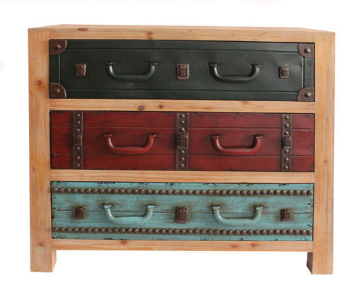Flame Homeware Wide 3 Suitcase Drawer