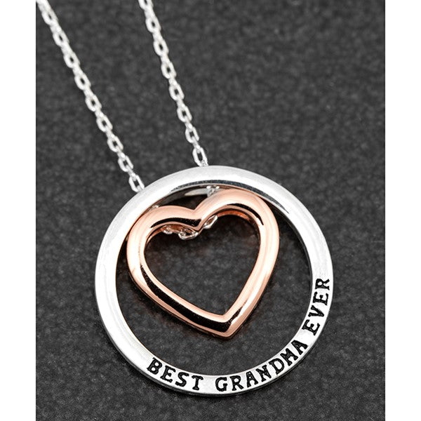 Message Ring Charm Necklace  - Grandma