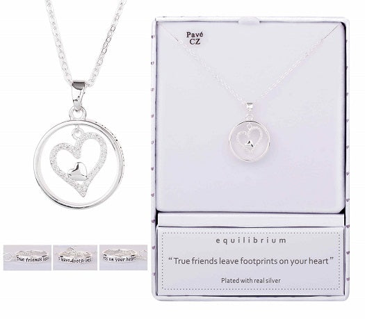 Equilibrium Mini Icon Message Silver Plated Necklace Friend