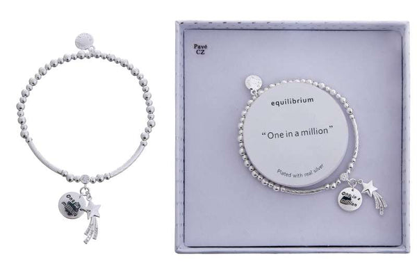 Equilibrium Two Halves Silver Plated Message Bracelet Million