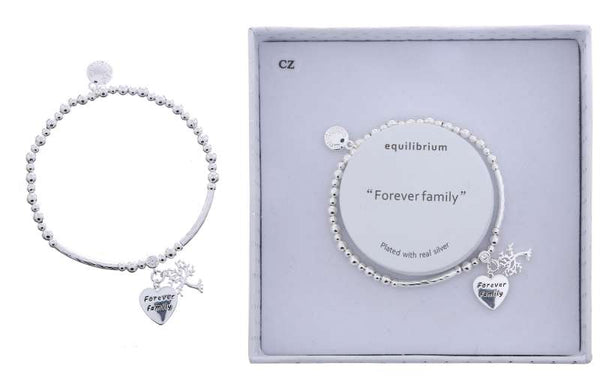 Equilibrium Two Halves Silver Plated Message Bracelet Family