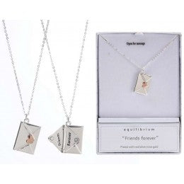 Two Tone Love Letter Silver Plated Necklace