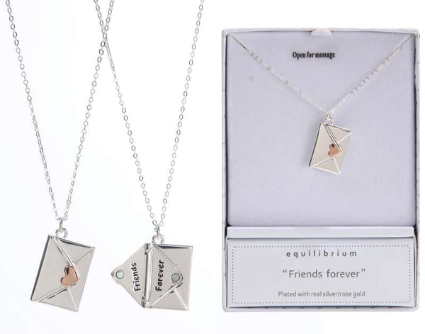 Equilibrium Two Tone Love Letter Silver Plated Necklace