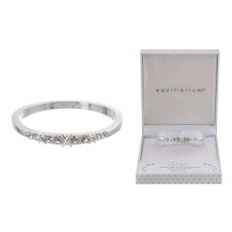 Equilibrium Kiss collection Silver Plated Diamante Kiss Bangle