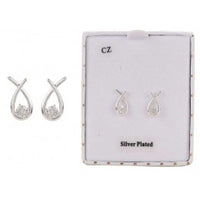 Equilibrium Kiss Collection Contempary Kiss Silver Plated Earrings