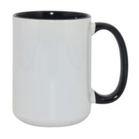 Personalised 15oz Ceramic Mug - Black handle and inner
