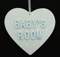 Blue Wooden Baby's room Heart Dec