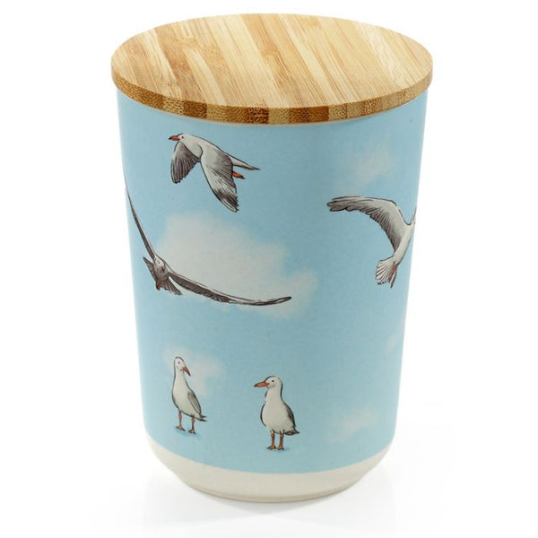Seagull Bouy Bamboo Composite Round Storage Jar - Medium