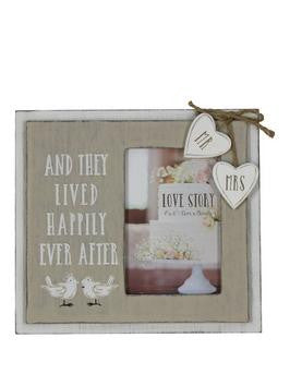 Love Story Wooden Frame "Happily Ever After" 4"x6"