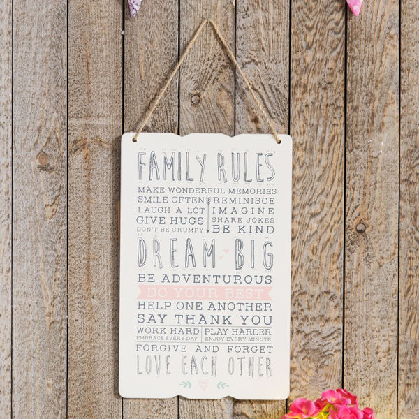 Love Life Rectangle Plaque - Playroom Rules