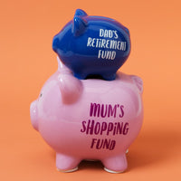 'Pennies & Dreams' Double Piggy Bank - Mum & Dad's