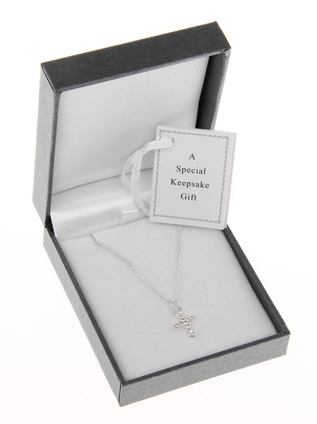 Equilibrium Silver Plated Cross Chain Necklace