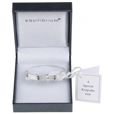 Equilibrium Silver Plated Christening Bangle