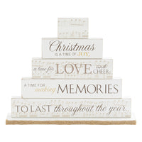 Burlap Christmas Collection Mantel Brick Set Decoration