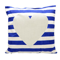 Blue and white Linen cushion 40 x 40