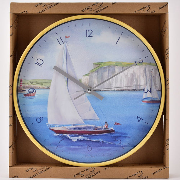 By The Seaside Clock - Sail Boat at Dover by Finola Stack