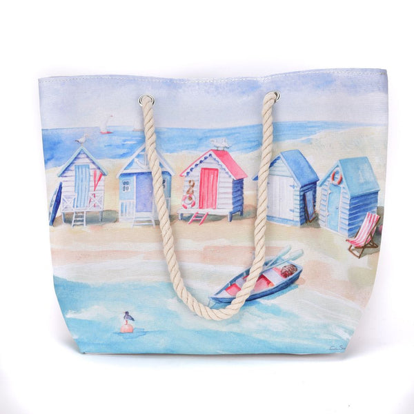 By The Seaside Tote Bag - Beach Huts by Finola Stack