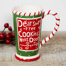 Ceramic Christmas Mug Dear Santa.. Free Cookies