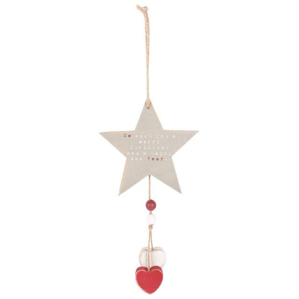 Wooden Star Christmas Hanging Decoration