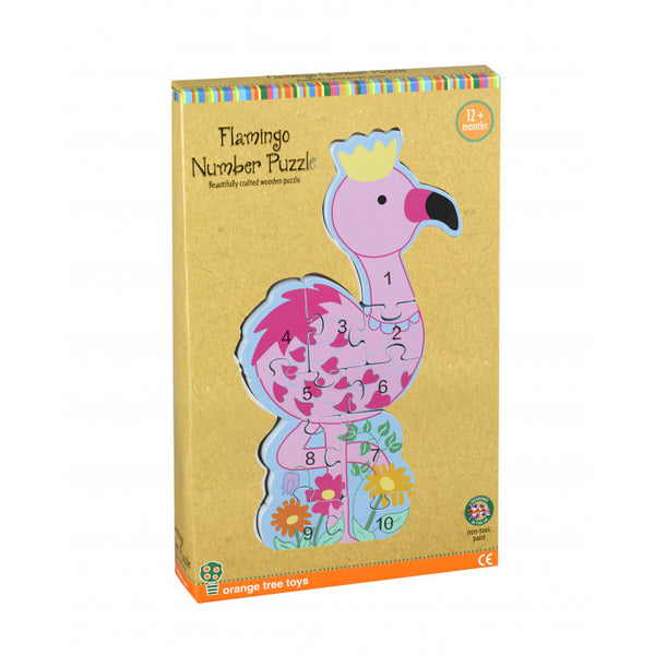 Orange Tree Toys Flamingo Number Puzzle